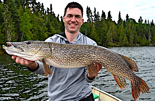 40-inch Trophy Northern Pike Fishing at Fireside Lodge in Canada by Tony